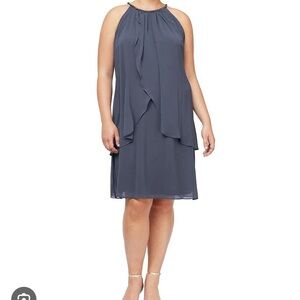 SLNY Halter Wedding Guest Dress